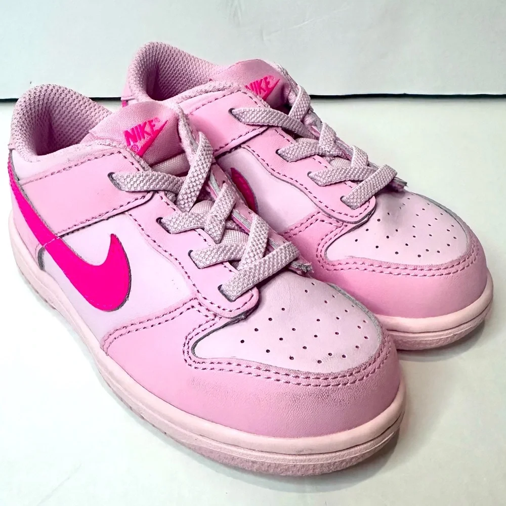 Nike Dunk Kids Light Pink and Hot Pink Sneakers